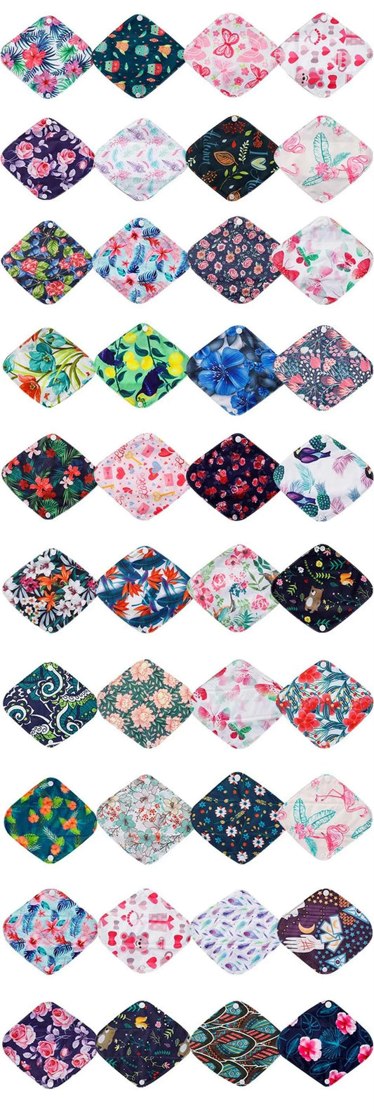 10pcs Reusable Waterproof Bamboo Fiber Pads Menstrual Cloth Sanitary Pads Feminine Maternity Hygiene Panty Liner