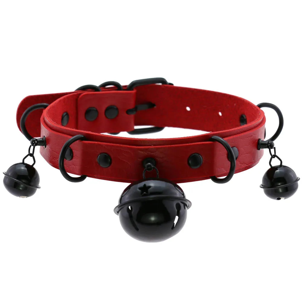 Punk Black Metal Tassel Red Choker Necklace Sexy Spiked Neck Strap Clavicle Collar Men Necklaces Hollween Women Y2K Jeweley Gift SS69