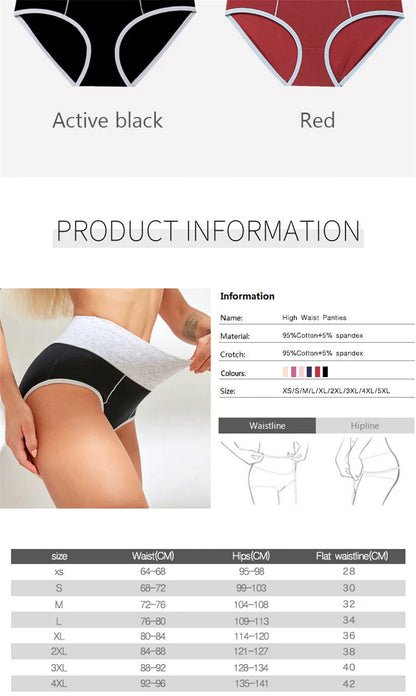 Underwear Women High Waist Woman Panties Cotton Underpants Tighten The Abdomen Panties Women Plus Size XXXXXL Female Underwear SS69