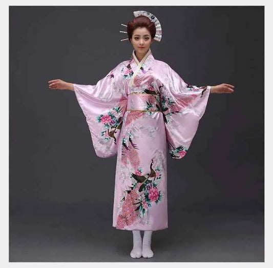 Burgundy Traditional Japanese Yukata Kimono Dress for Women Haori Floral  Cosplay Costumes Asian Long Robes Pajamas Clothing