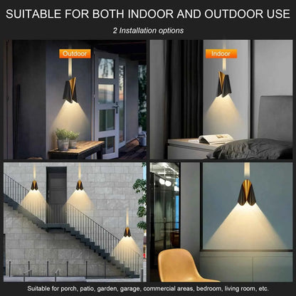 Modern Black Outdoor Wall Lights, 3000K up Down Patio Porch Lights Wall Mount Outdoor Sconces for House Yard Hallway