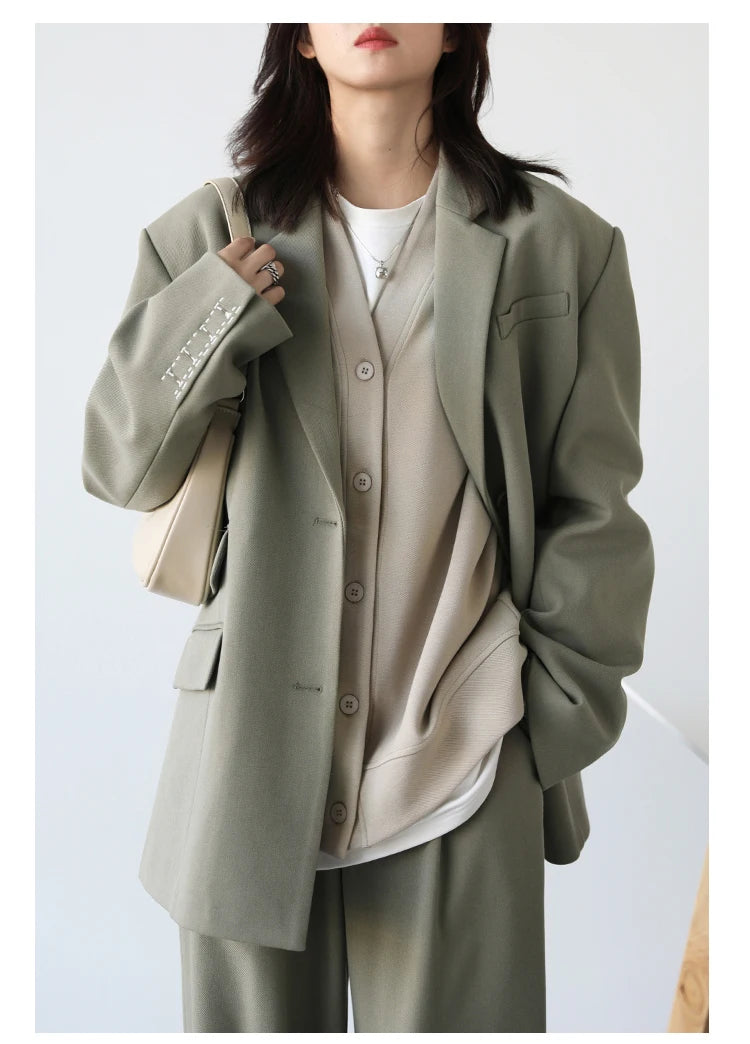 CHIC VEN Korean Autumn Winter Women's Sports Coat Casual Loose V-neck Sweatshirt for Women Thick Warm Tops Office Lady Female