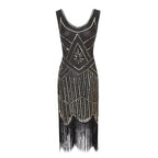 Plus Size XS-4XL Women's 1920s Vintage Sequin Full Fringed Deco Inspired Flapper Dress Roaring 20s Great Gatsby Dress Vestidos SS69