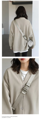 CHIC VEN Korean Autumn Winter Women's Sports Coat Casual Loose V-neck Sweatshirt for Women Thick Warm Tops Office Lady Female