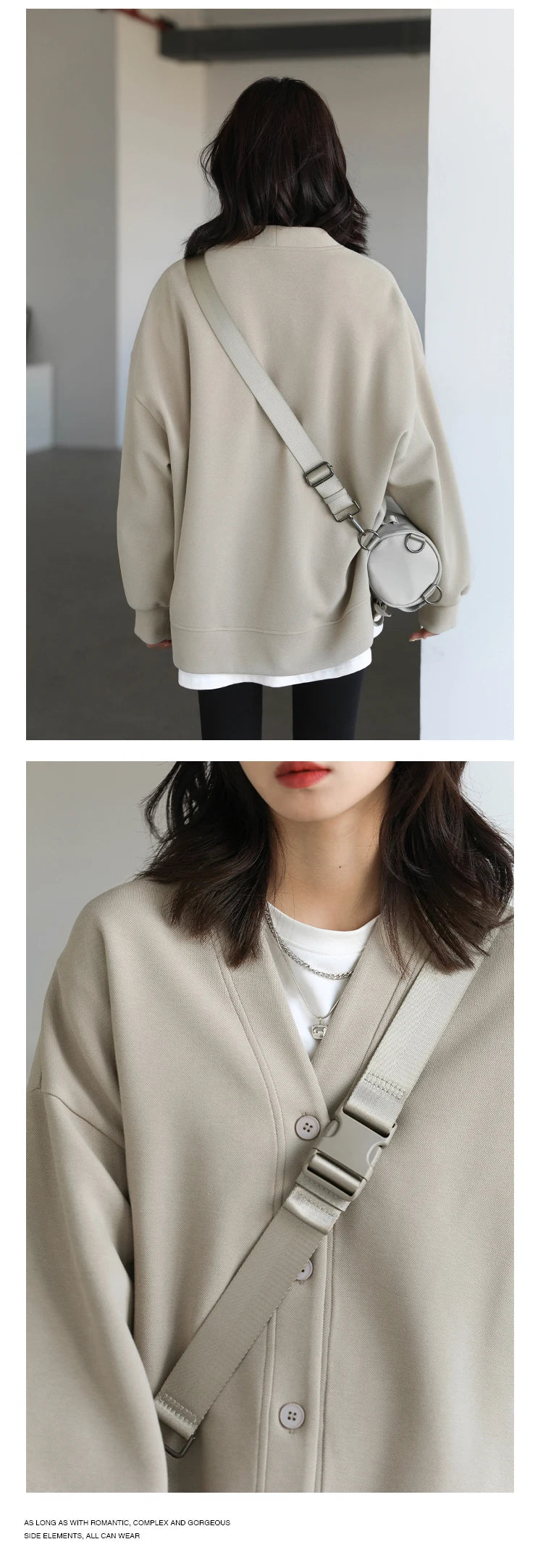 CHIC VEN Korean Autumn Winter Women's Sports Coat Casual Loose V-neck Sweatshirt for Women Thick Warm Tops Office Lady Female
