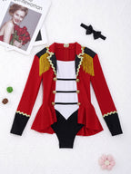 Girls Circus Ringmaster Jumpsuit Long Sleeve Patchwork Costume
