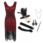 Plus Size XS-4XL Women's 1920s Vintage Sequin Full Fringed Deco Inspired Flapper Dress Roaring 20s Great Gatsby Dress Vestidos SS69