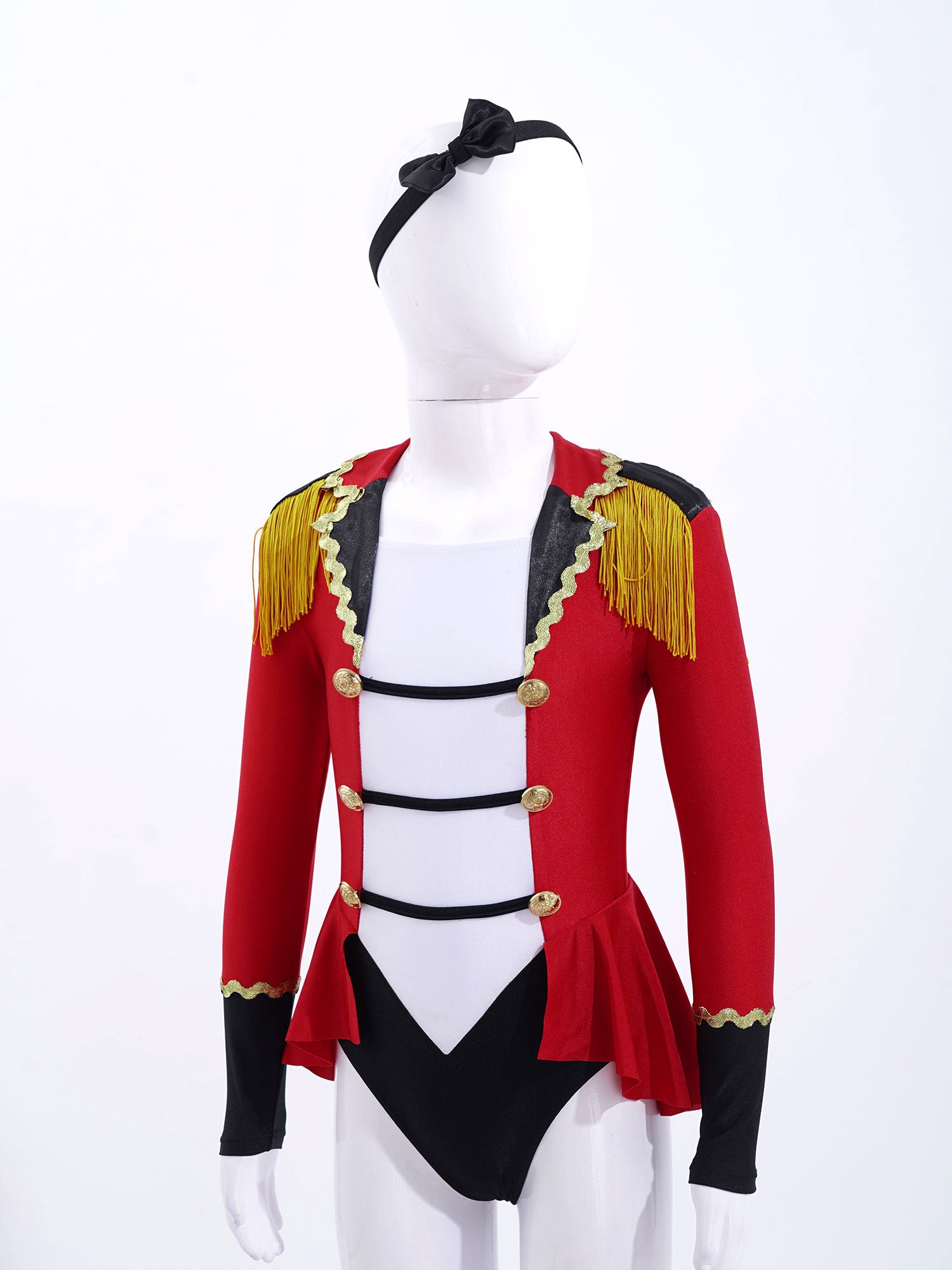 Girls Circus Ringmaster Jumpsuit Long Sleeve Patchwork Costume