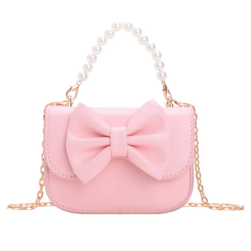 New Style Mini Fashion Messenger Bag for Girls Children's PU Shoulder Bag with Zipper Closure Solid Color Coin Purse