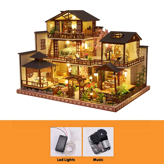 Doll House Wooden Furniture Diy Dollhouse Miniature Puzzle Assemble Miniatures Dollhouse Kits Educational Toys For Children Gift SS69 241.69 No Dust Cover