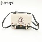 JIEROTYX Women Backpack Girl Alice Bag In Wonderland School Backpack Bag Women Handbags Bag Black Gothic Punk Style Hot Sale