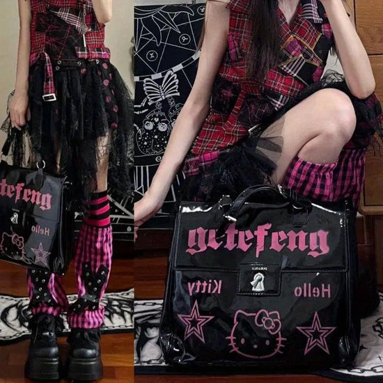 HelloKitty Large Capacity Crossbody Bag - Versatile & Fashionable Women's Shoulder Purse for Shopping, Travel, and School - Durable Faux Leather SS69