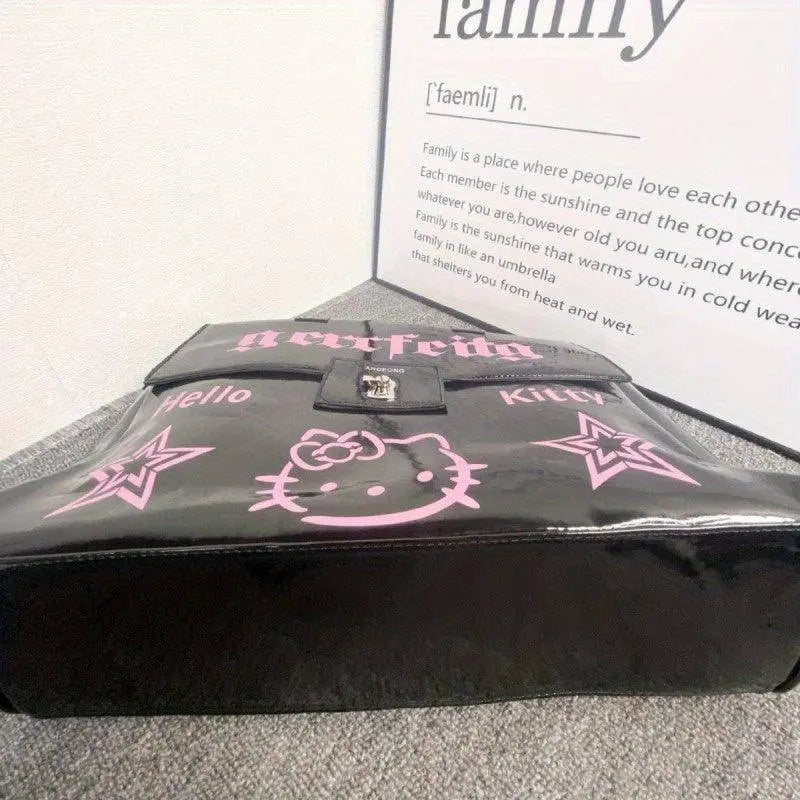 HelloKitty Large Capacity Crossbody Bag - Versatile & Fashionable Women's Shoulder Purse for Shopping, Travel, and School - Durable Faux Leather SS69