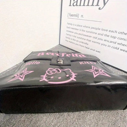 HelloKitty Large Capacity Crossbody Bag - Versatile & Fashionable Women's Shoulder Purse for Shopping, Travel, and School - Durable Faux Leather SS69