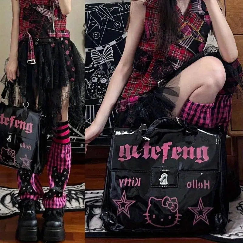 HelloKitty Large Capacity Crossbody Bag - Versatile & Fashionable Women's Shoulder Purse for Shopping, Travel, and School - Durable Faux Leather SS69