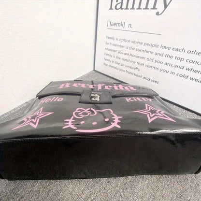 HelloKitty Large Capacity Crossbody Bag - Versatile & Fashionable Women's Shoulder Purse for Shopping, Travel, and School - Durable Faux Leather SS69