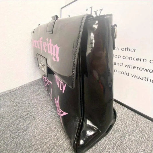 HelloKitty Large Capacity Crossbody Bag - Versatile & Fashionable Women's Shoulder Purse for Shopping, Travel, and School - Durable Faux Leather SS69