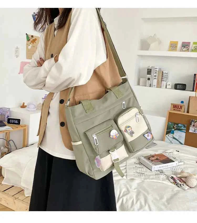 Nylon Waterproof Canvas Women Handbags Shoulder Bag Japanese Ladies Messenger Bag Student School Crossbody Bags for Girl Satchel