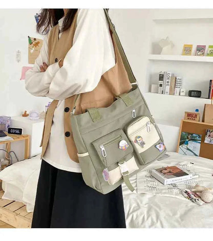 Nylon Waterproof Canvas Women Handbags Shoulder Bag Japanese Ladies Messenger Bag Student School Crossbody Bags for Girl Satchel