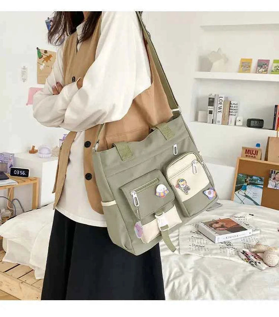 Nylon Waterproof Canvas Women Handbags Shoulder Bag Japanese Ladies Messenger Bag Student School Crossbody Bags for Girl Satchel