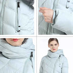 GASMAN 2022 Fashion Women Hooded Parka Down Winter Brand For Down Jacket Women Winter Thick Overcoat Women Jacets and Coat 18806
