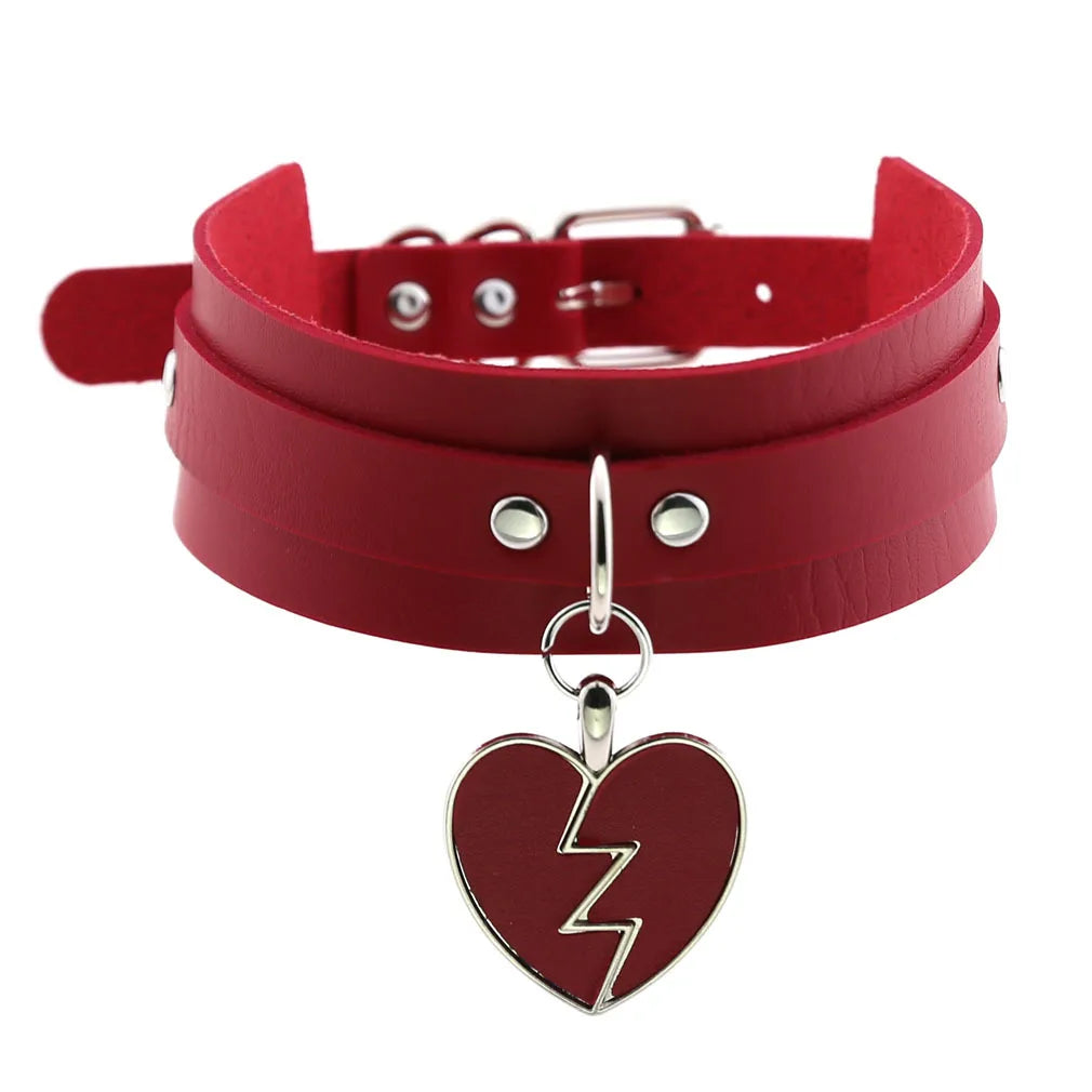 Punk Black Metal Tassel Red Choker Necklace Sexy Spiked Neck Strap Clavicle Collar Men Necklaces Hollween Women Y2K Jeweley Gift SS69 8.69 P024 red