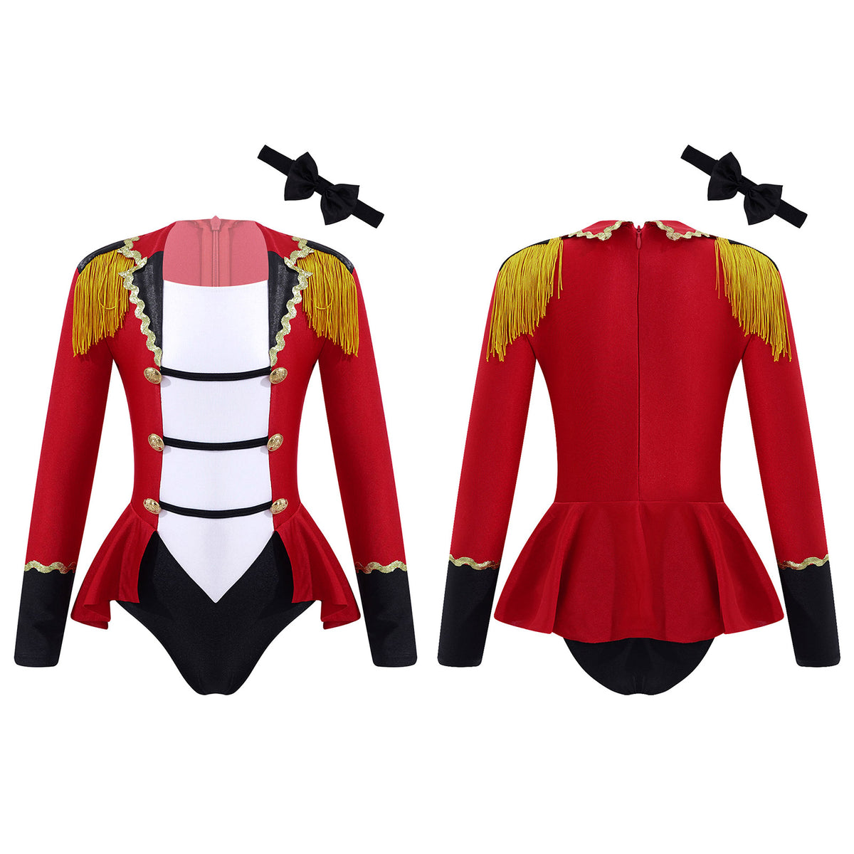 Girls Circus Ringmaster Jumpsuit with Tassels & Tie