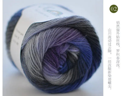 100% Wool Yarn Rainbow Color for Hand Knitting Crochet Plush Thickness Lanas Thread DIY Soft Scarf Shawl Sweater Free Shipping