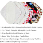 10pcs Reusable Waterproof Bamboo Fiber Pads Menstrual Cloth Sanitary Pads Feminine Maternity Hygiene Panty Liner
