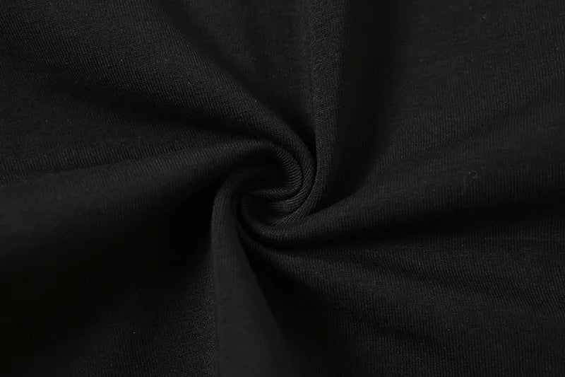 Patchwork Black T-shirts Gothic One Shoulder Sleeve Y2k Crop Tops Ruffles Hem Hip Hop Techwear Women Tees - SS69