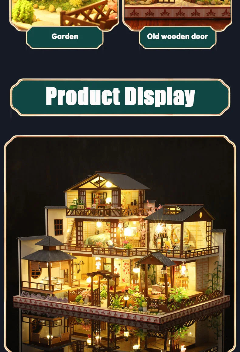 Doll House Wooden Furniture Diy Dollhouse Miniature Puzzle Assemble Miniatures Dollhouse Kits Educational Toys For Children Gift SS69