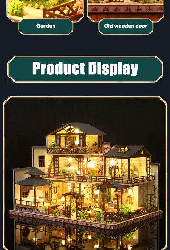 Doll House Wooden Furniture Diy Dollhouse Miniature Puzzle Assemble Miniatures Dollhouse Kits Educational Toys For Children Gift SS69