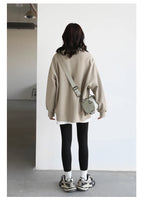 CHIC VEN Korean Autumn Winter Women's Sports Coat Casual Loose V-neck Sweatshirt for Women Thick Warm Tops Office Lady Female