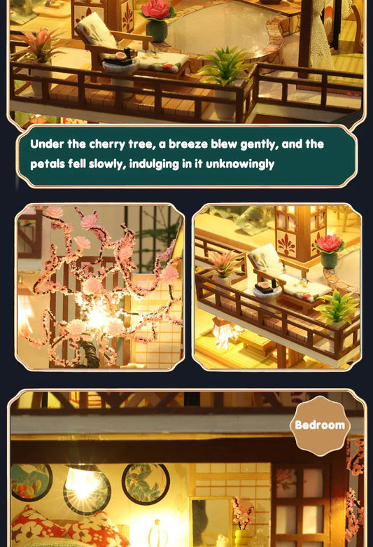 Doll House Wooden Furniture Diy Dollhouse Miniature Puzzle Assemble Miniatures Dollhouse Kits Educational Toys For Children Gift SS69