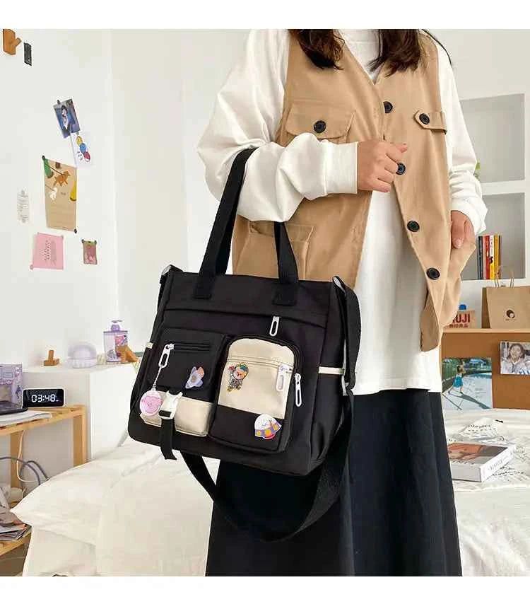 Nylon Waterproof Canvas Women Handbags Shoulder Bag Japanese Ladies Messenger Bag Student School Crossbody Bags for Girl Satchel