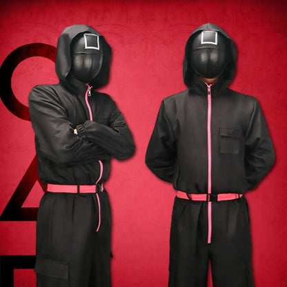 Hot SquidGame Jumpsuit Dark Theme  Korean Cosplay Party Outfits Props Role Play Classic Costume Belt Full Set Without Mask SS69