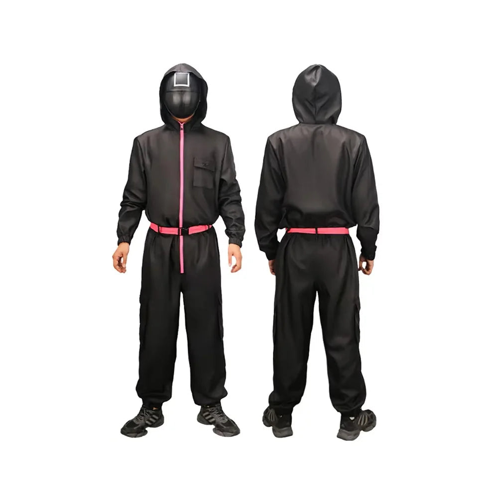 Hot SquidGame Jumpsuit Dark Theme  Korean Cosplay Party Outfits Props Role Play Classic Costume Belt Full Set Without Mask SS69