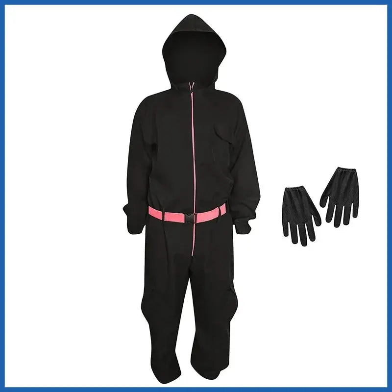 Hot SquidGame Jumpsuit Dark Theme  Korean Cosplay Party Outfits Props Role Play Classic Costume Belt Full Set Without Mask SS69 39.69 Black / XXL