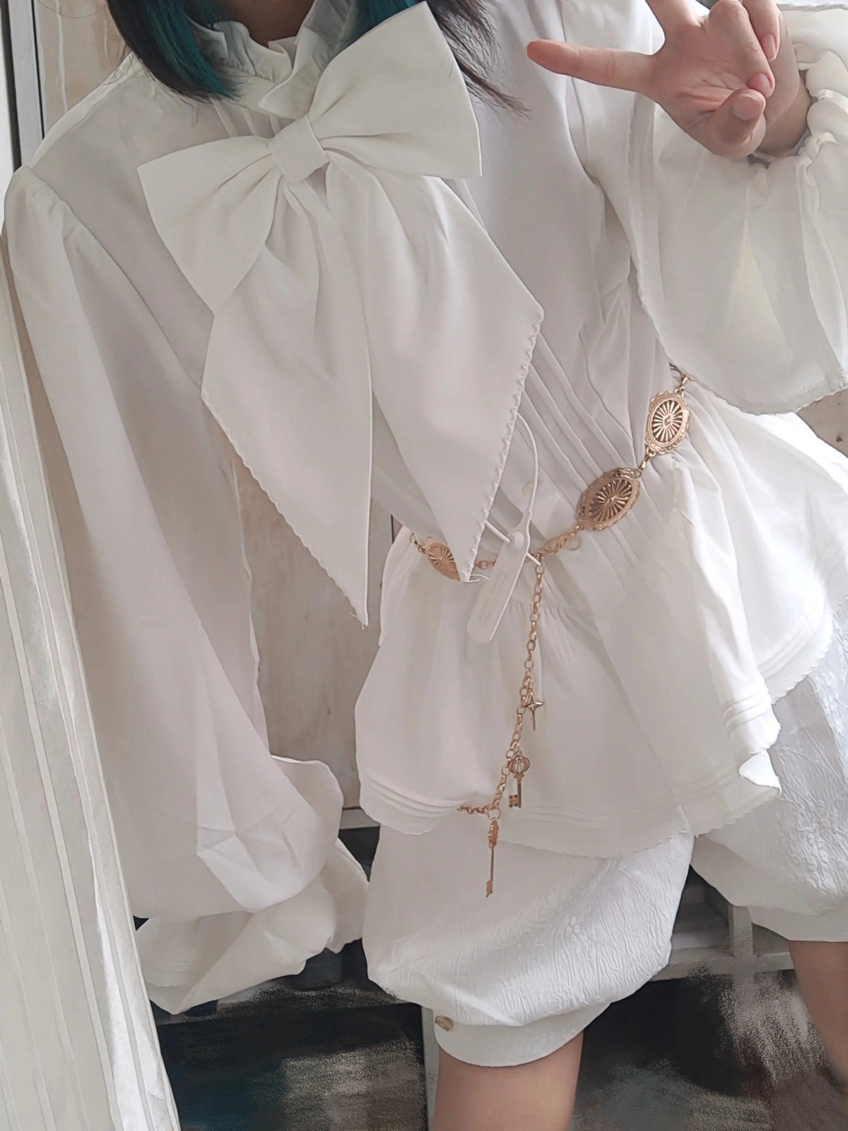 Hunting Rabbit White Moonlight Edition Retro Cool Ouji Lolita Jacket /Short Pants/Trousers Set by Princess Chronicles - SS69