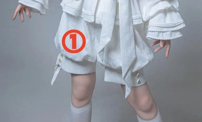 Hunting Rabbit White Moonlight Edition Retro Cool Ouji Lolita Jacket /Short Pants/Trousers Set by Princess Chronicles - SS69