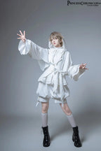 Hunting Rabbit White Moonlight Edition Retro Cool Ouji Lolita Jacket /Short Pants/Trousers Set by Princess Chronicles - SS69