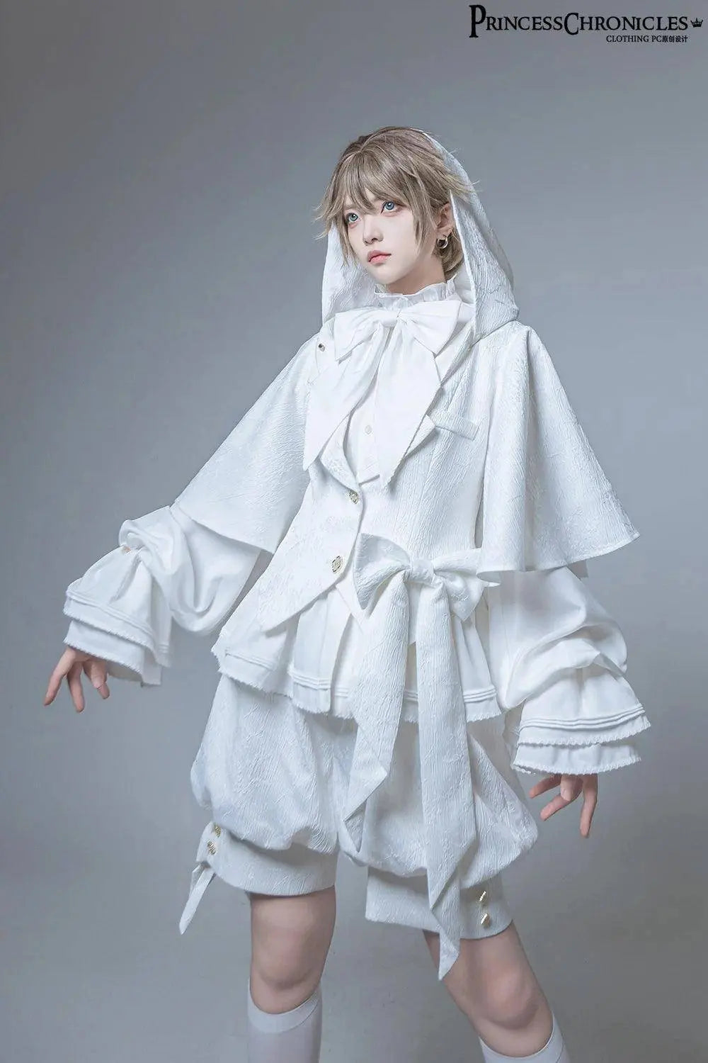 Hunting Rabbit White Moonlight Edition Retro Cool Ouji Lolita Jacket /Short Pants/Trousers Set by Princess Chronicles - SS69