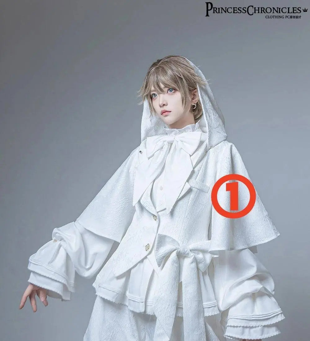 Hunting Rabbit White Moonlight Edition Retro Cool Ouji Lolita Jacket /Short Pants/Trousers Set by Princess Chronicles - SS69