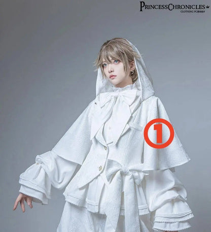 Hunting Rabbit White Moonlight Edition Retro Cool Ouji Lolita Jacket /Short Pants/Trousers Set by Princess Chronicles - SS69