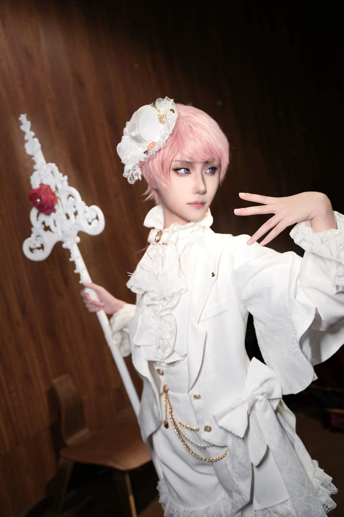 Hunting Rabbit White Moonlight Edition Retro Cool Ouji Lolita Jacket /Short Pants/Trousers Set by Princess Chronicles - SS69