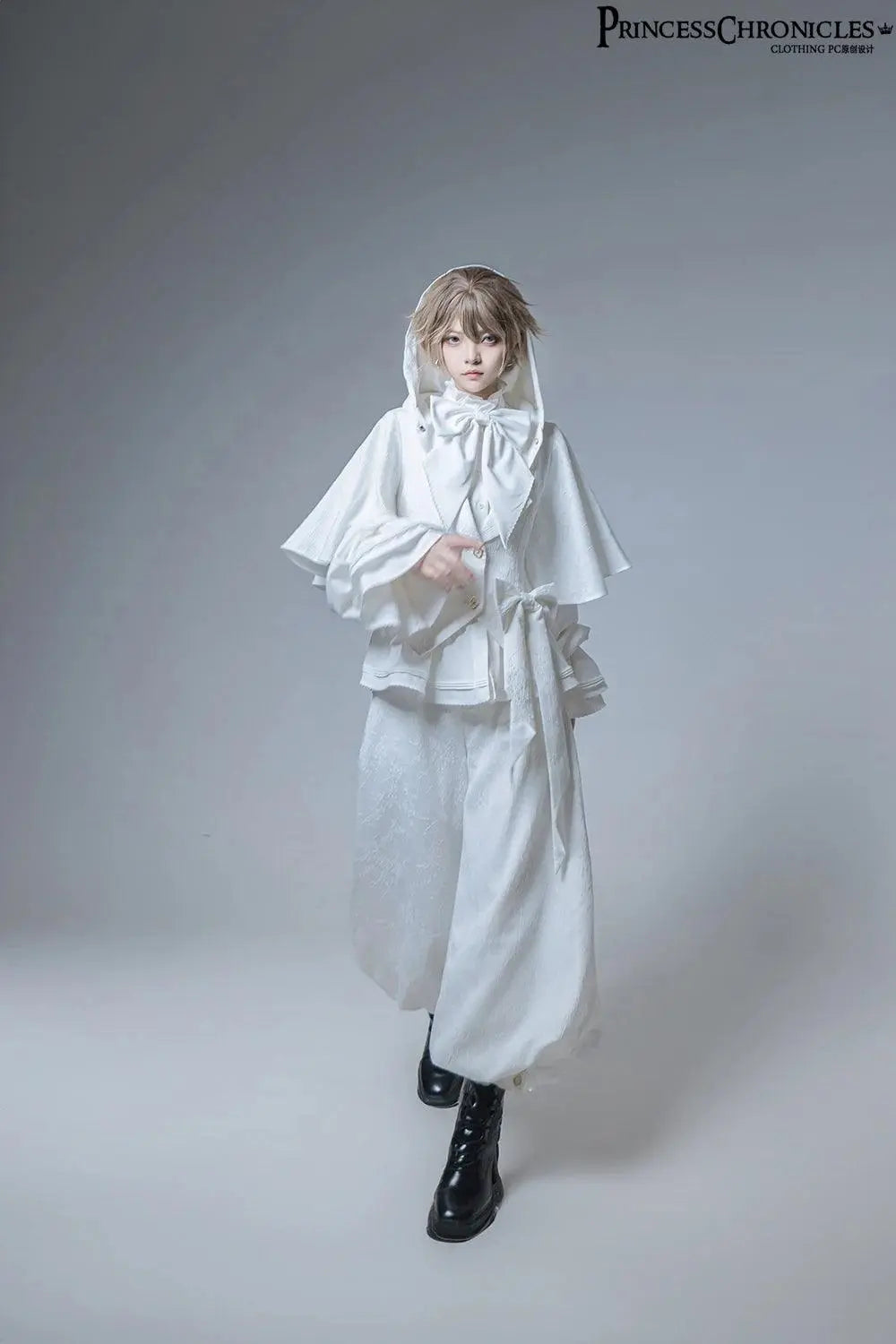 Hunting Rabbit White Moonlight Edition Retro Cool Ouji Lolita Jacket /Short Pants/Trousers Set by Princess Chronicles - SS69
