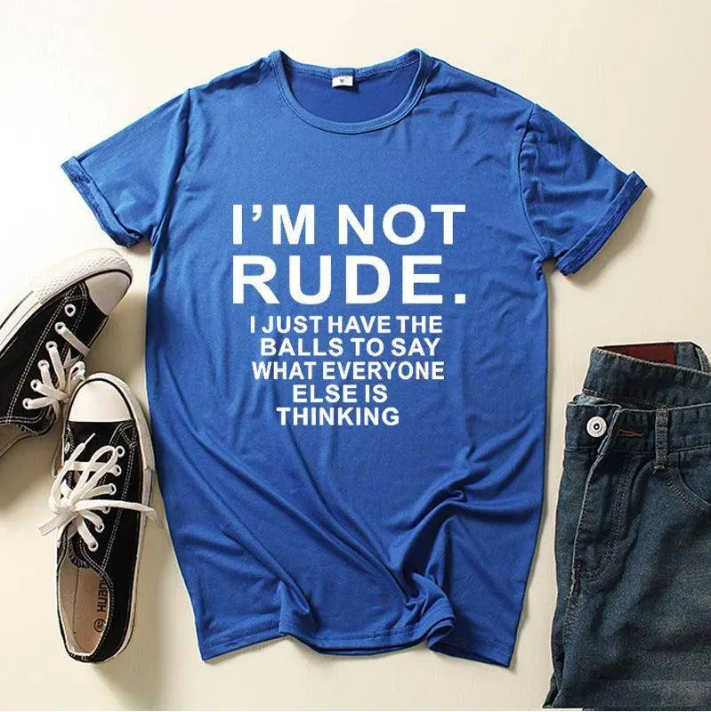 I'm Not Rude Letter Print Women T Shirt Short Sleeve O Neck Loose Women Tshirt Ladies Tee Shirt Tops Clothes Camisetas Mujer SS69