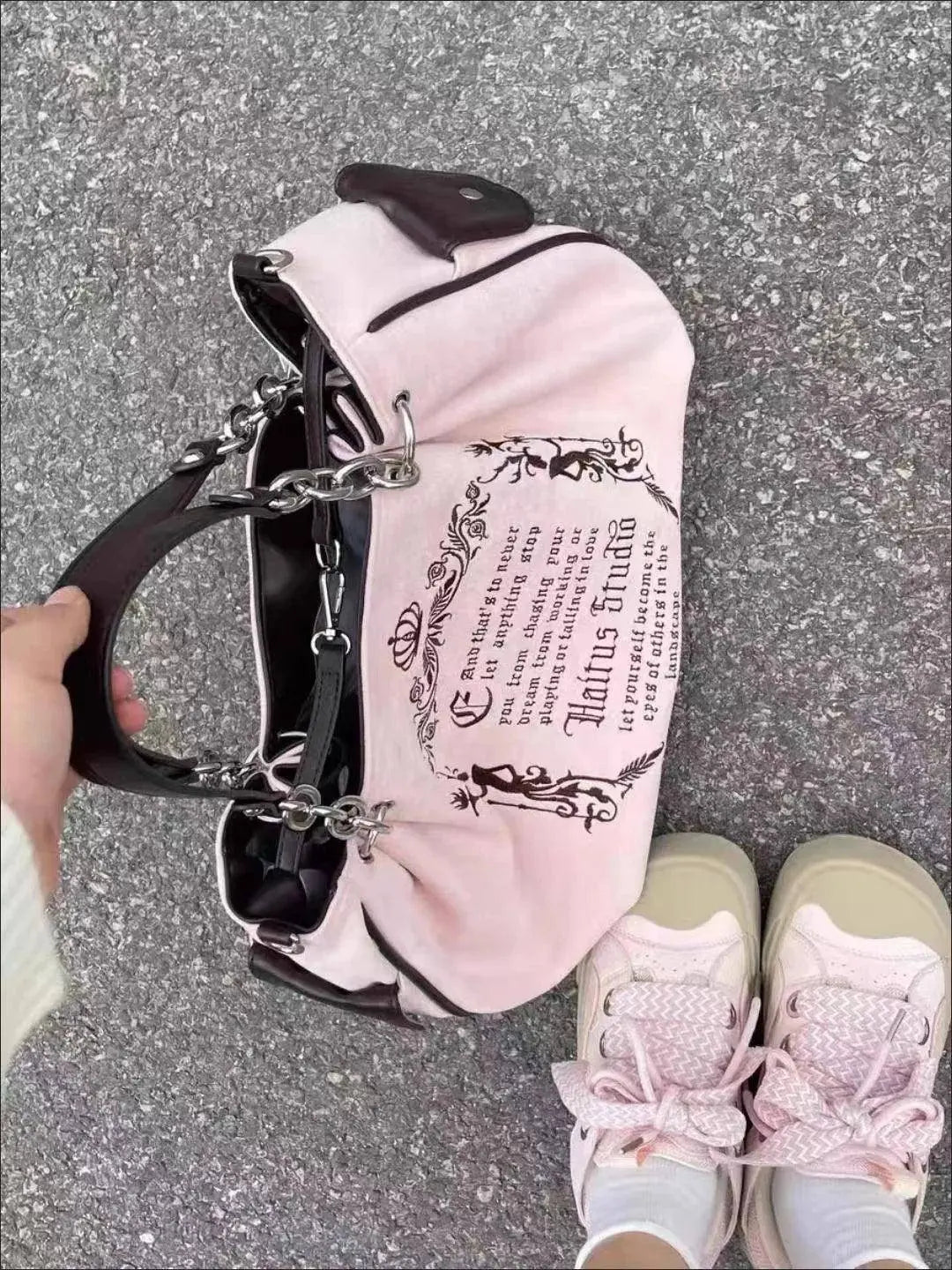 JIAERDI Vintage Letter Y2k Handbag Women Gothic Large Capacity Casual Crossbody Bag Purse Female Harajuku Aesthetic The Tote Bag SS69