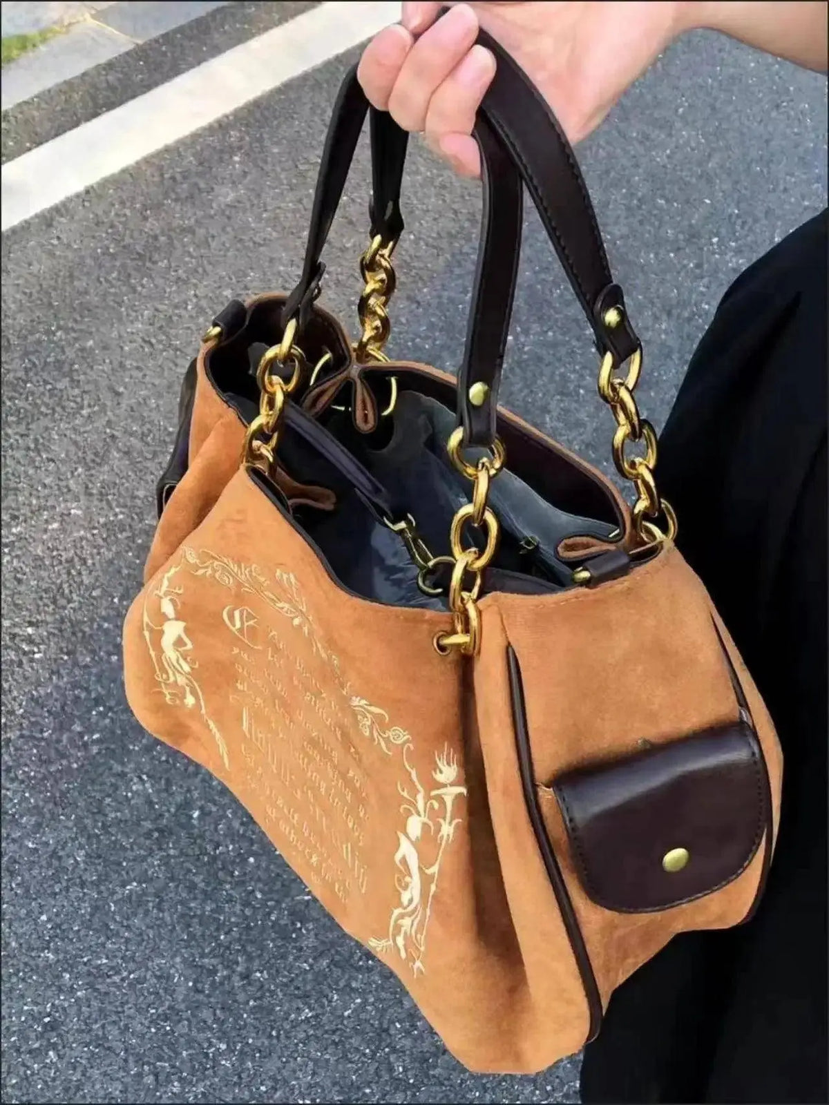 JIAERDI Vintage Letter Y2k Handbag Women Gothic Large Capacity Casual Crossbody Bag Purse Female Harajuku Aesthetic The Tote Bag SS69
