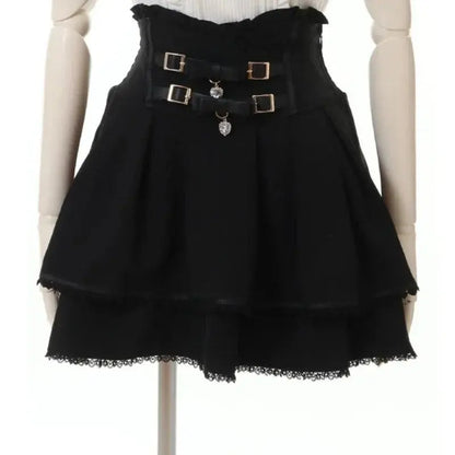 Japan Style High Waist Pleated Mini Skirts Bow Knot Design Mini Skirts Kawaii Slim Fit A-line Skirts Pink Lace Skirts For Women SS69